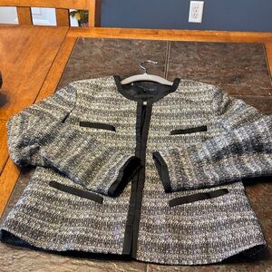 Anne Klein Black and Gray Tweed Blazer